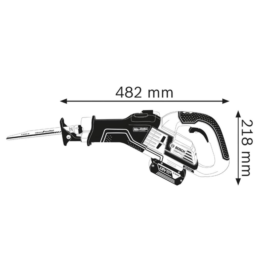 Кейс для аккумуляторной сабельной пилы Bosch Professional 18 В (8,0 Ач, Зарядное устройство, В комплекте) GSA18V-32N