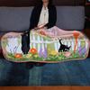 Marushin Long Studio Ghibli Delivery Jiji in a Blooming H80 x Winter 1125012500 Blanket, "Kiki's Service" Garden, Compact, W150cm, Cute, Fluffy,