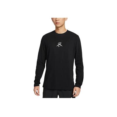 Dri-Fit FW24 Trail Crew Neck Удобная мягкая быстросохнущая футболка с длинным рукавом для мужчин, черные топы HJ3602-010