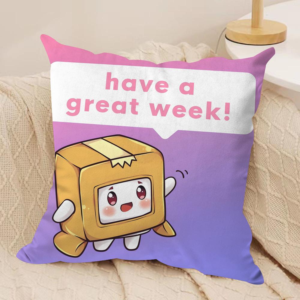 Cartoon LLankyBox Cushion Cover Soft Plush Throw Pillow Cover DoubleSided Decorative Cushion Case Sofa Bedroom Home Decor