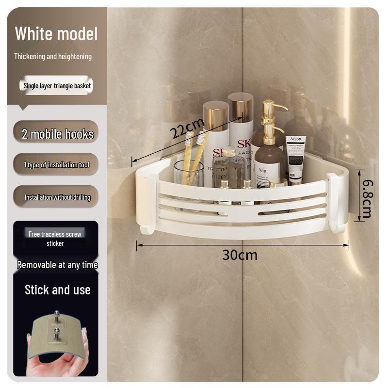 Gunmetal Punch-Free Space Aluminum Corner Bathroom Shelf