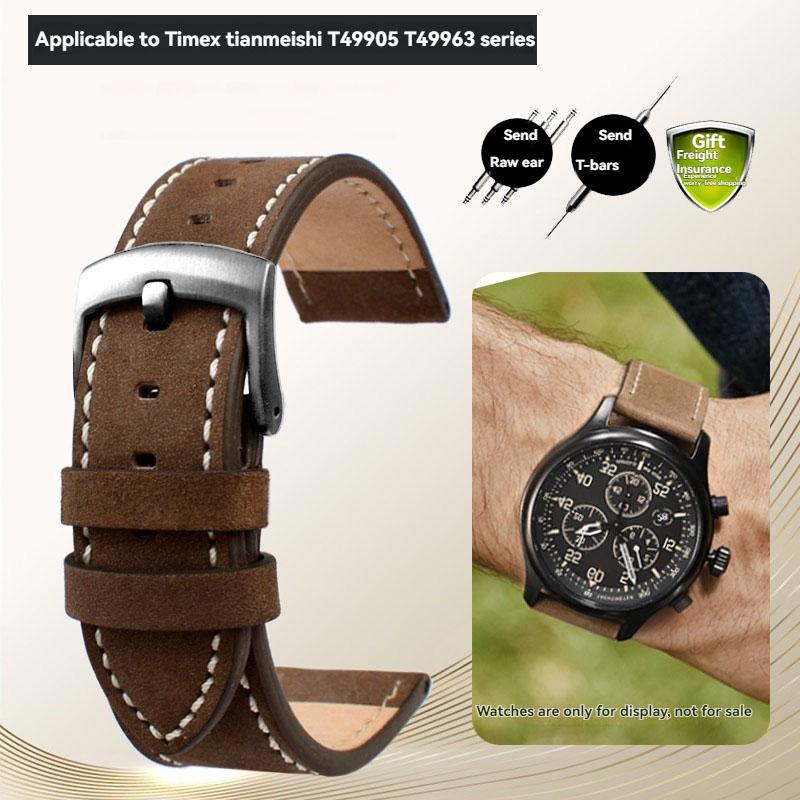 Для серии Timex T49905 T49963 T49953 TW4B01900 Оригинальный кожаный ремешок Мужской матовый браслет из коровьей кожи 20 мм 22 мм Черный Коричневый