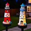 Lighthouse Solar Light Outdoor Waterproof Garden Solar Light Decorative Lighthouse Walkway Light with Spike for Flower Beds Courtyard Patio