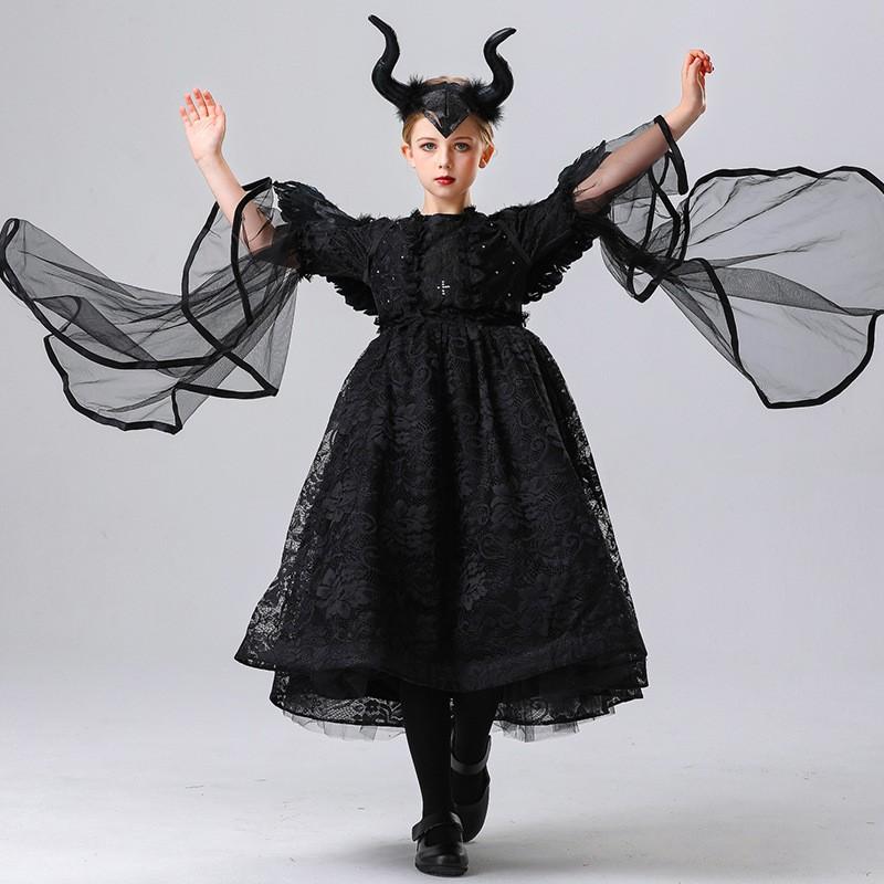 Kids Angel Devil Costume Halloween Cosplay Stage Performance Vampire Themed Outfit Girls