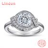 Lindon Classic 925 Sterling Silver Zircon Ring Ladies Jewelry Wedding Promise Party Gift