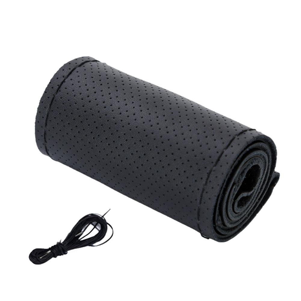 НОВЫЙ чехол на руль автомобиля из натуральной кожи с иглами, противоскользящий защитный чехол из коровьей кожи на руль U4I4