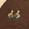 Новый модный дизайн, серьги-джокеры с синим цветком и темпераментом, женские серьги