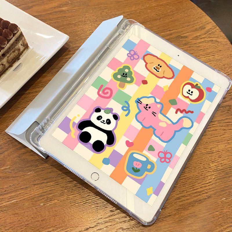 For Smart Case iPad Gen 9 10.2 New High Quality Cute Colorful Cartoon Pattern Tri-fold iPad Case Air 4 10.9 Pro12.9 Air 3 10.5 with Pencil Holder
