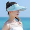 Women Summer Beach Sun Hat Wide Brim Face Covering Sun Protection Hat Empty Top Sun Visor Cap For