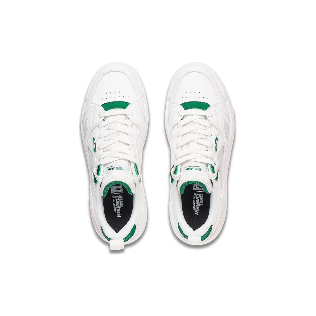 Li-Ning Common 80s Comfortable Versatile Lightweight Durable Low-Top Skate Shoes Women Sneakers White Green AGCT228-1