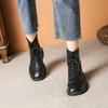 2024 Лидер продаж однотонные британские короткие ботинки мотоциклетные ботинки осень и зима с подкладкой универсальные мягкие кожаные женские ботинки