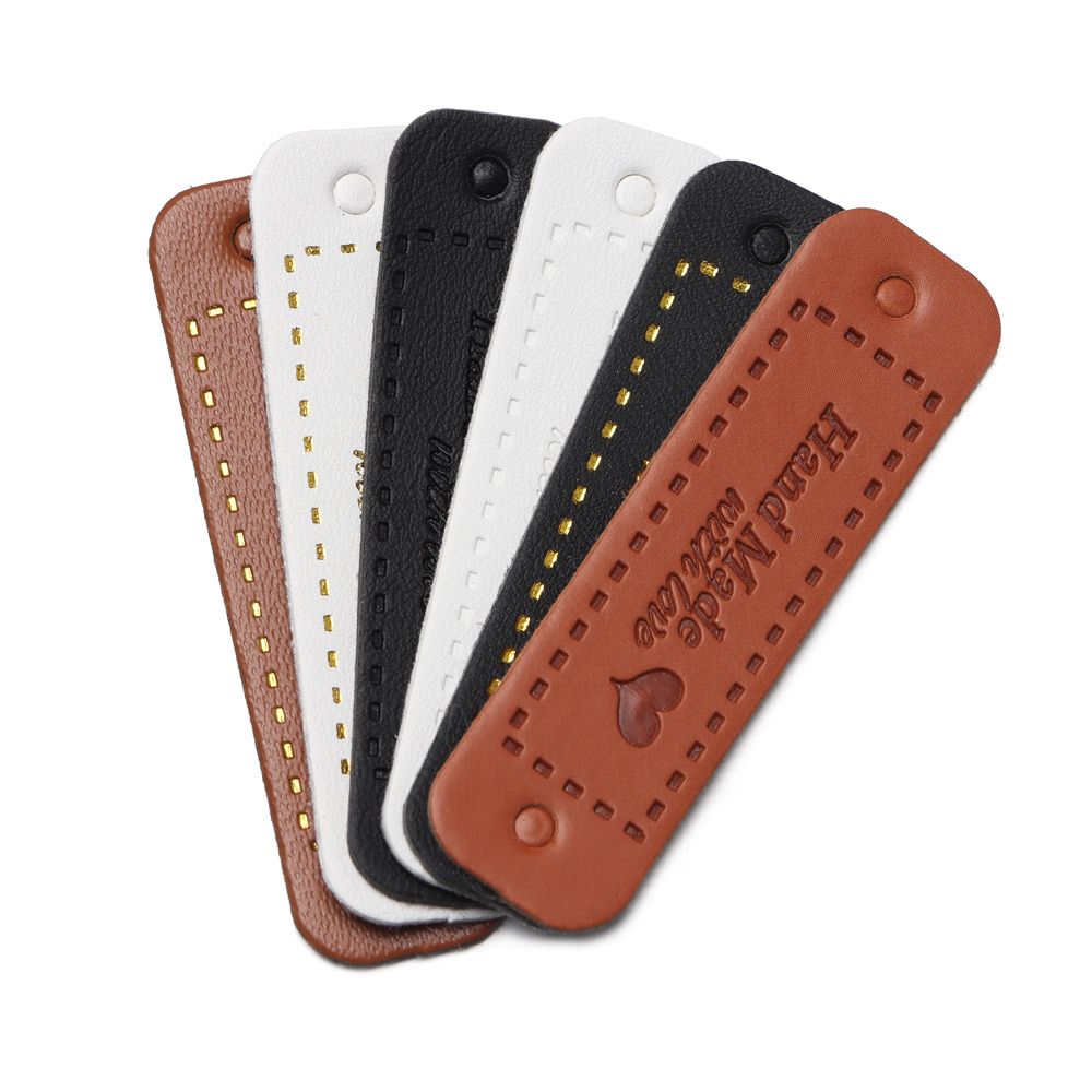 Декор для одежды Шляпа Сумка Бирки с бронзовым тиснением Ручная работа Сделано с любовью Этикетка для одежды Кожаные бирки ручной работы