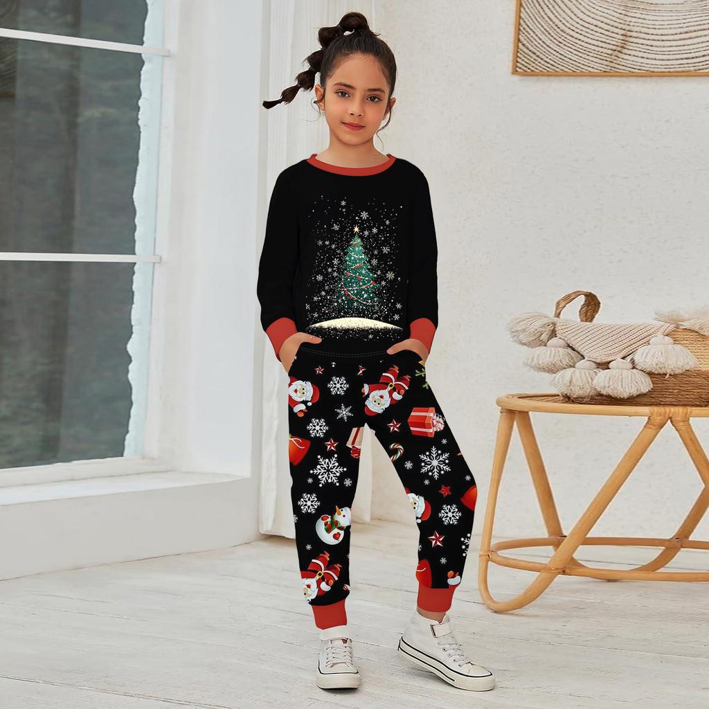 Children's Fashion Suit Skirt Round Neck Long Sleeve Top Pants