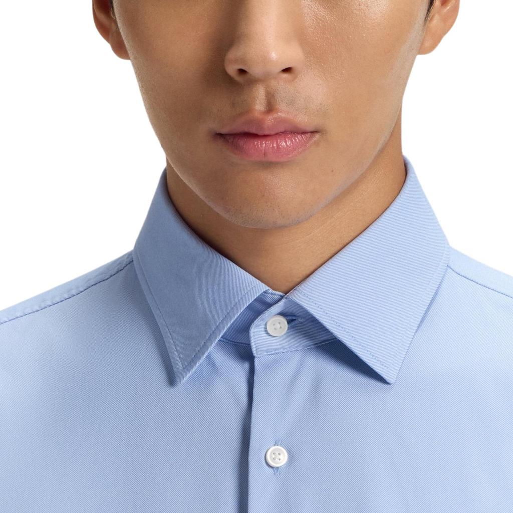 HUGO BOSS Shirts Men's Light Blue Lapel Moderate Straight Fit 50503356-451