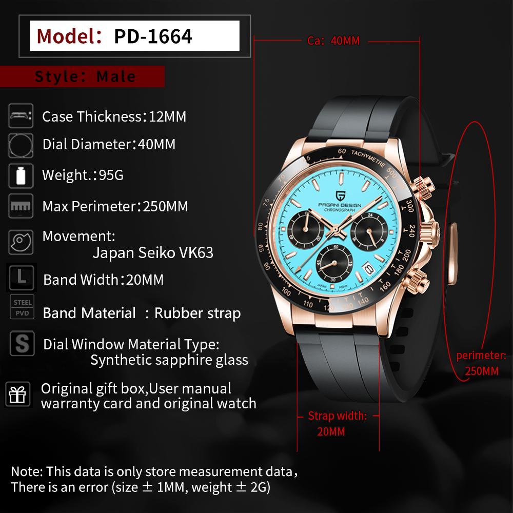 PAGANI DESIGN Quartz Watch Men Top Luxury Automatic Date Wristwatch for Men Waterproof 100m Sports Chronograph Clock Mans