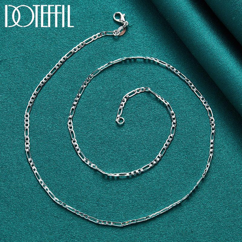 925 Sterling Silver Jewelry 16/18/20/22/24/26/28/30 Inch Side Chain Fashion Necklace