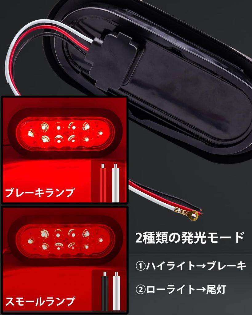 Ygmylandbb Светодиодный задний фонарь для грузовика 12 В Фонарь для прицепа Красный задний фонарь 10 светодиодов Овальный стоп-сигнал Комплект из 2 штук 6"