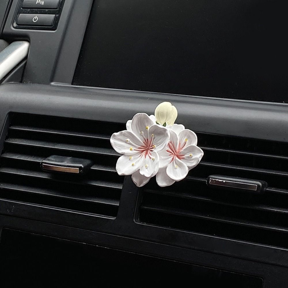 Vent Clips Car Air Freshener Peach Flower Perfume Diffuser Clip Auto Decoration