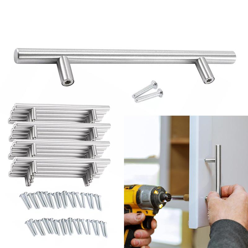 20Pcs/Pack Handle DIY Drawer Pulls Kitchen Door Knob Sliver Cupboard Stainless Steel Furniture