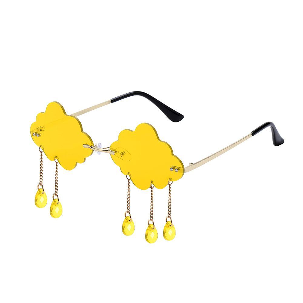 Cloud Shaped Shades Steampunk Sunglasses Disco Glasses Rimless Sunglasses Clouds Tassel Sunglasses