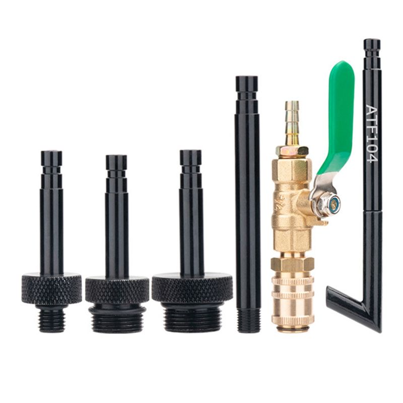 XXR-Auto Transmission Fluid Oil Filling Filler Adapter For Most Car Shut Off Valve Conta 5 Connectors