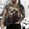 Retro Knights Templar Cross Print Unisex's T-shirts Summer Casual Loose Round- Neck Tee Shirt Sports Tees Oversized T Shirt For Unisex