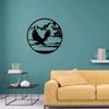 Bald Eagle In Mountain Wall Hanging Contemporary Metal Sculpture, Wall Art Decor Featuring Majestic Eagle Over a Mountain