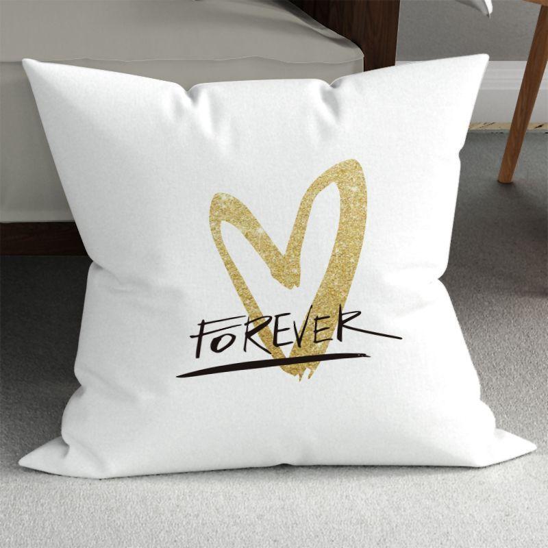 Romantic Couple Wedding Decorative Sofa Pillows: Minimalist Double-Sided Printed Square Pillow Covers (Includes Pillow Insert)