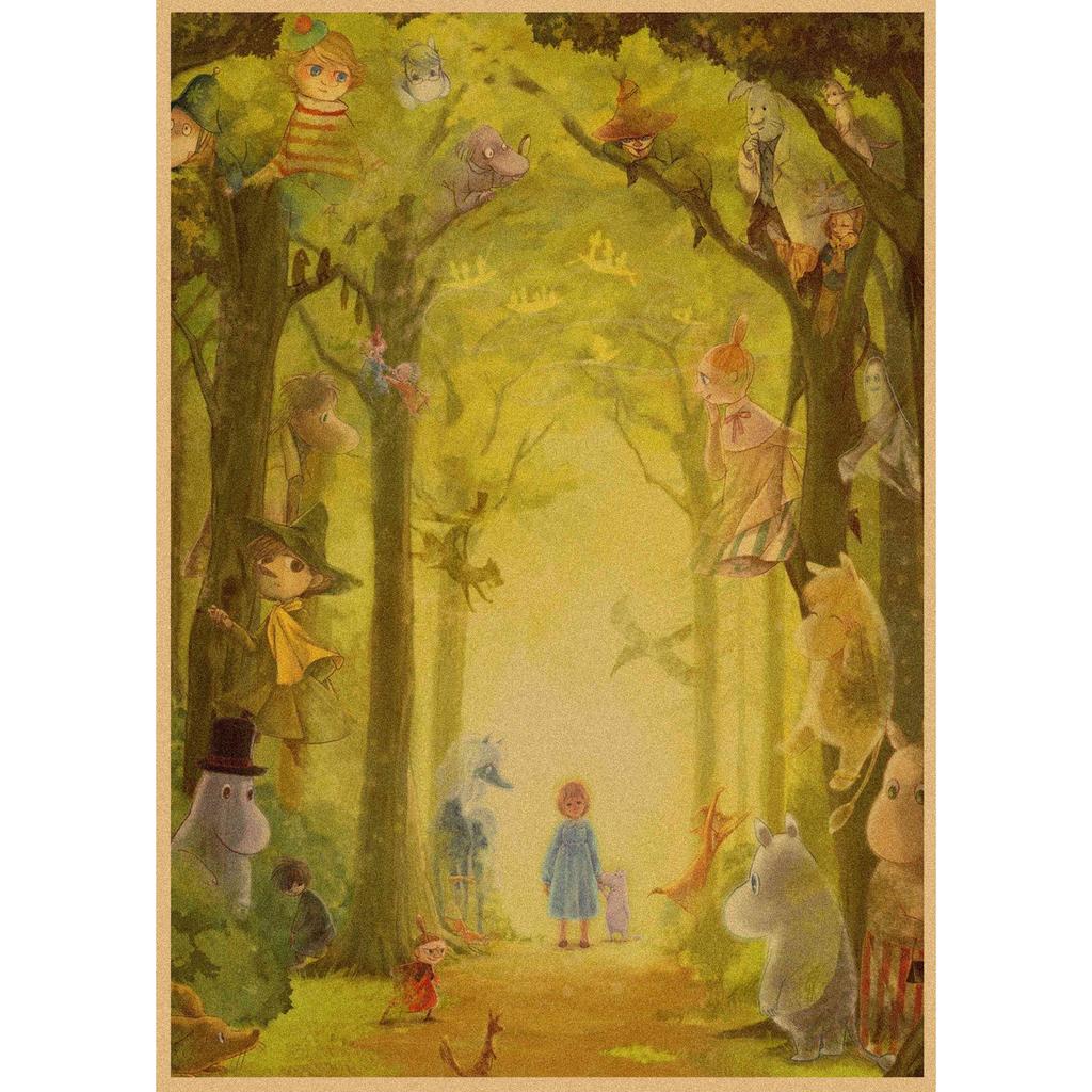 Moomin Family Retro Cartoon Poster Wall Art Mural 397