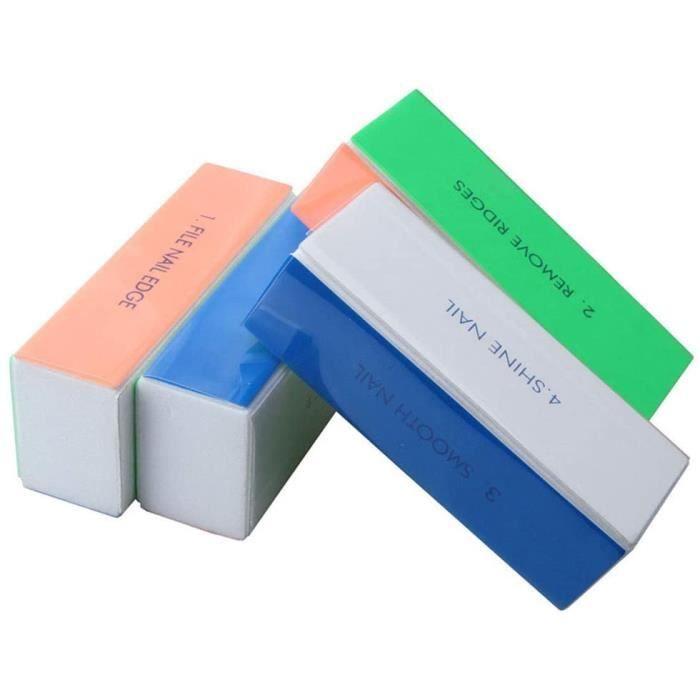 Blocs polissoirs à ongles - Professionnel - 4 faces - Lot de 4 - Outil de ponçage - Brillance