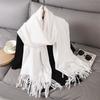 Новое зимнее пончо Теплый кашемировый шарф для женщин Модное однотонное толстое одеяло Пашмина шаль накидка Женский буфанда эшарп фуляр