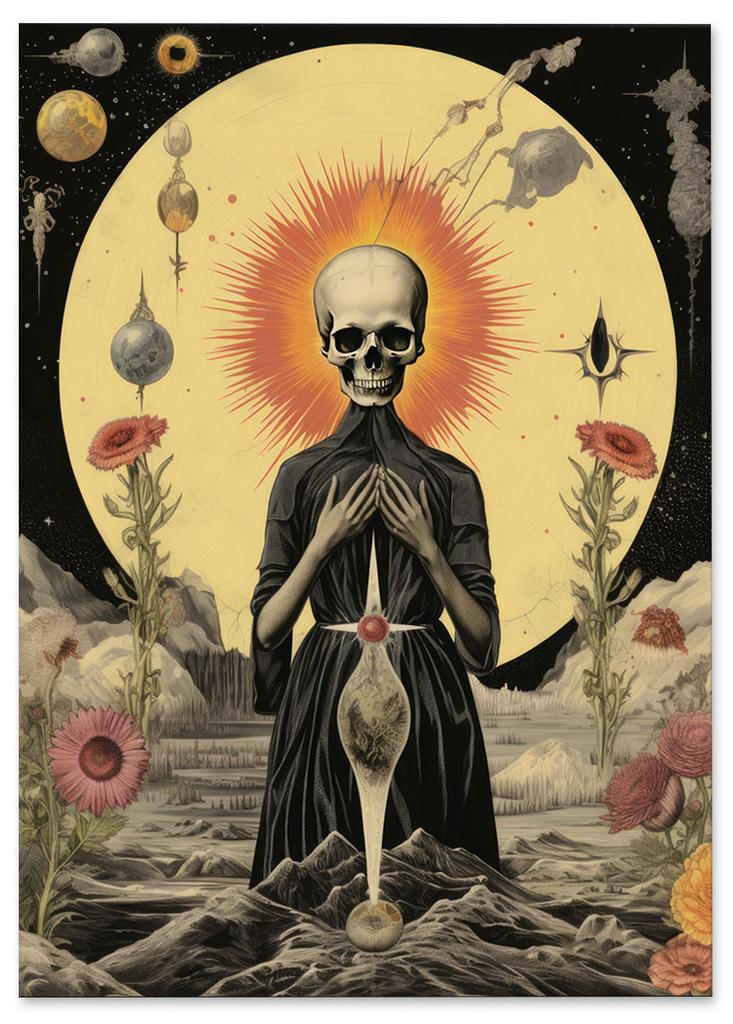 Plakat karty tarota czaszka