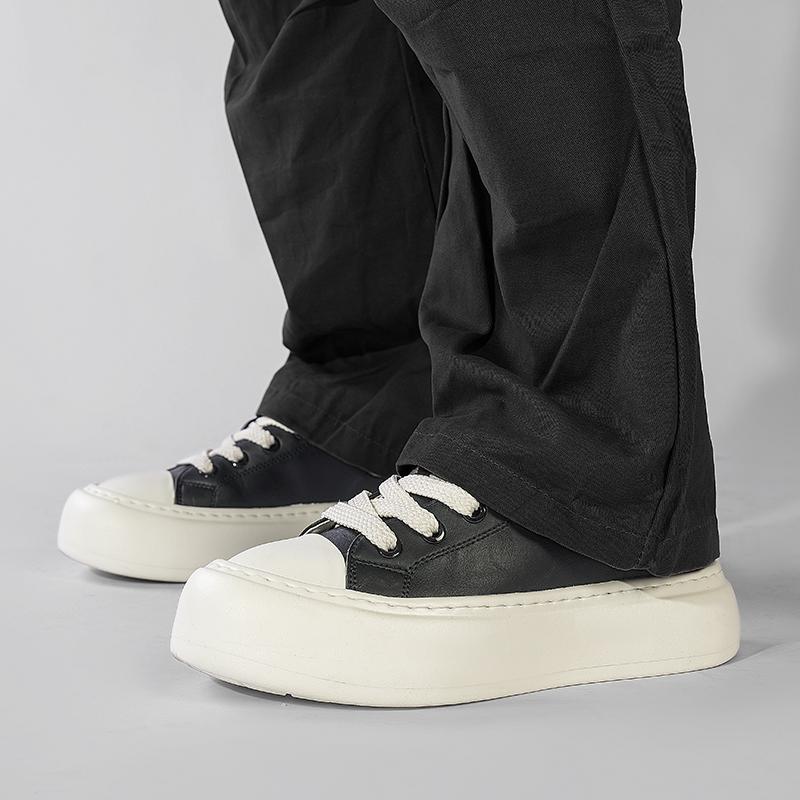 Fashion Italian2025New Thick Bottom Outdoor Sneakers Fashion Man Genuine Leather Designer Board Shoes Comfy Antiskid Lace-Up Oxford Shoe