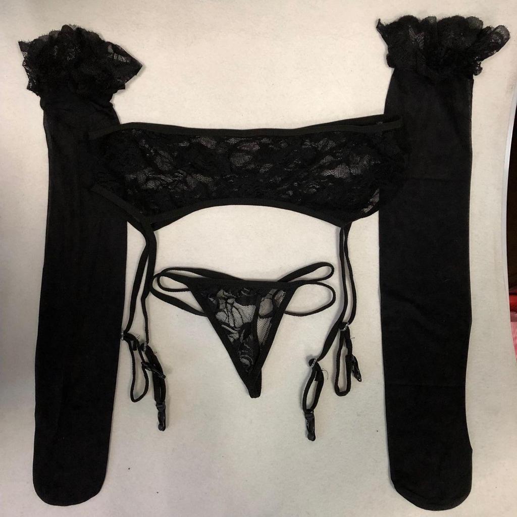 Женский сексуальный кружевной комплект белья с подвязками: Соблазнительные стринги, легкие и удобные