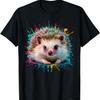Ёж Мужская Женская Красочная Акварельная Футболка с Ежом