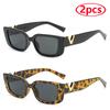 Damen Luxus Vintage Rechteckige Sonnenbrille Kleiner Rahmen Klassisch Quadratisch Schutzbrille Oculos Sonnenbrillen