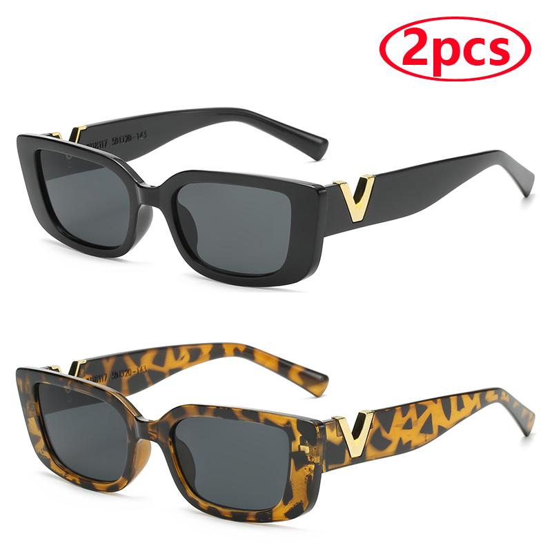 Damen Luxus Vintage Rechteckige Sonnenbrille Kleiner Rahmen Klassisch Quadratisch Schutzbrille Oculos Sonnenbrillen