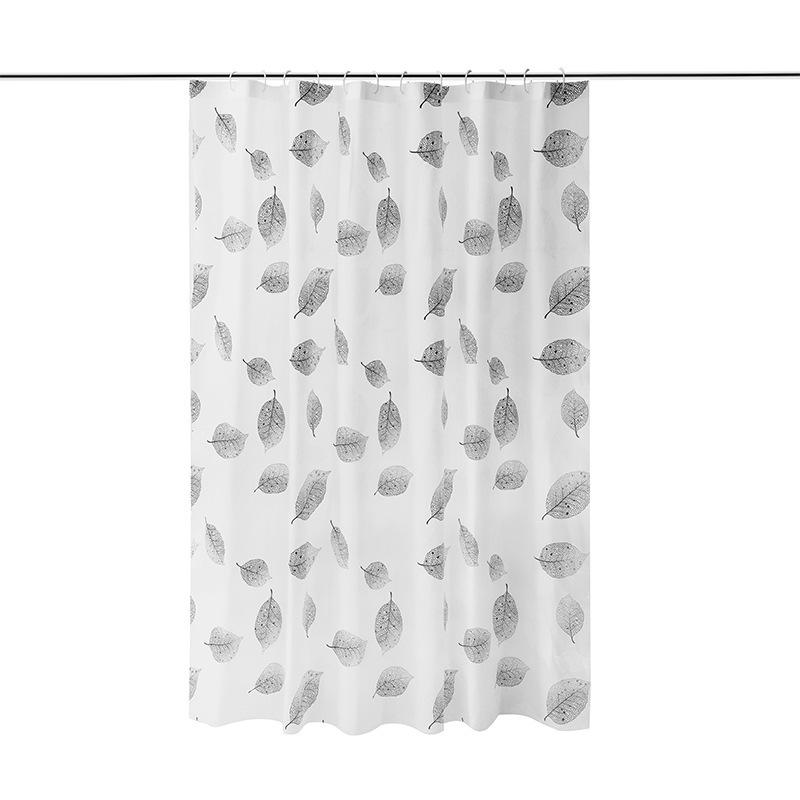 Peva Printed Shower Curtain Thickened Waterproof And MildewProof Bathroom Partition Curtain Free Of Punching Holes With Hook Bathroom Shower Curtain
