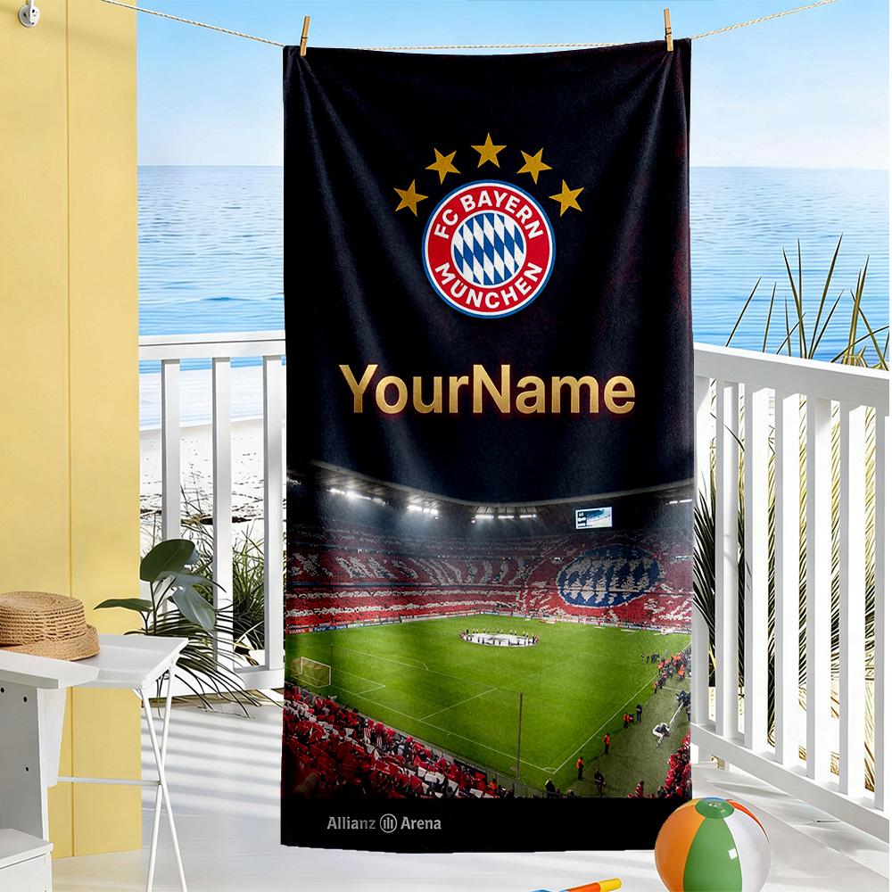 Bayern Munich Personalized Name Beach Towel Super Soft & Absorbent