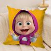 MMasha And BBears Cushion Cover Silky Short Plush Invisible Zipper Dustproof Sofa Pillow Case For Home Decor