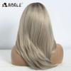 Noble Synthetic Lace Front Wig 14 Inch Straight Bangs Wig Cosplay Wig Ombre Blonde Wigs For Women Lace Wig Synthetic Lace Wig