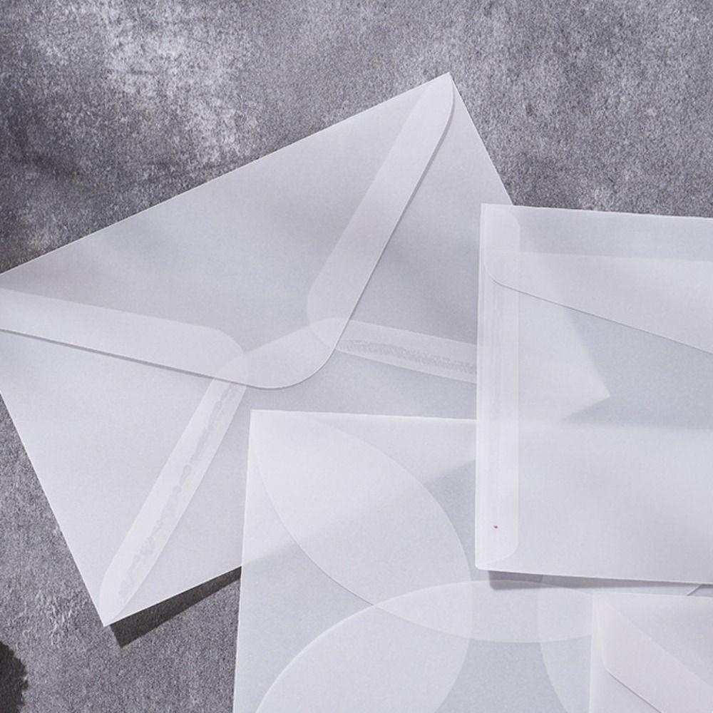 50Pcs/Pack Matte Frosted Vellum Paper Envelopes Simple Wedding Invitation Pouch for Photos Storing