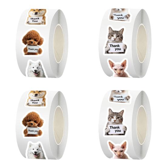 Милые наклейки с благодарностью для собак и кошек, забавные наклейки-граффити с щенками, водонепроницаемые ПВХ-наклейки для телефона, ноутбука, холодильника, конвертов