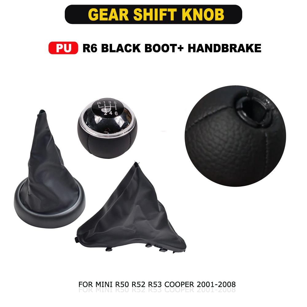 Gear Shift Knob Lever Shifter Pen Gearbox Gaiter Boot Collar Case For BMW Mini Cooper R50 R52 R53 2001-2004 2005 2006 2007 2008