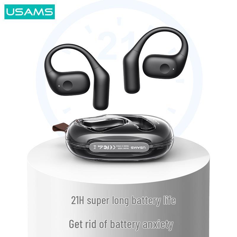 USAMS UG26 Dual Ear-hook Wireless Bluetooth 5.3 Earbuds - Long-wearing, No Pain Design.