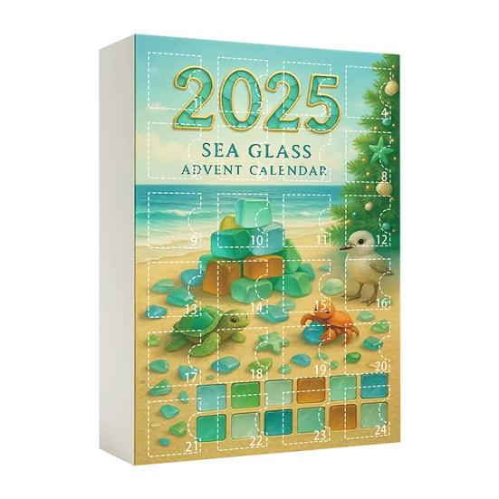 Рождественский адвент-календарь «Рождественская елка из морского стекла» 2025 24 дня Праздничный обратный отсчет
