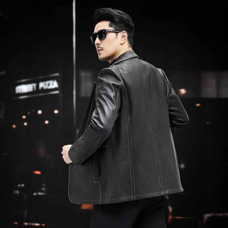Куртки из натуральной кожи для мужчин на осень и зиму, новые деловые повседневные простые модные кожаные куртки