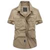 Summer Men's Short-sleeved Shirt Washed Cotton Military Loose Outdoor Tooling Shirt