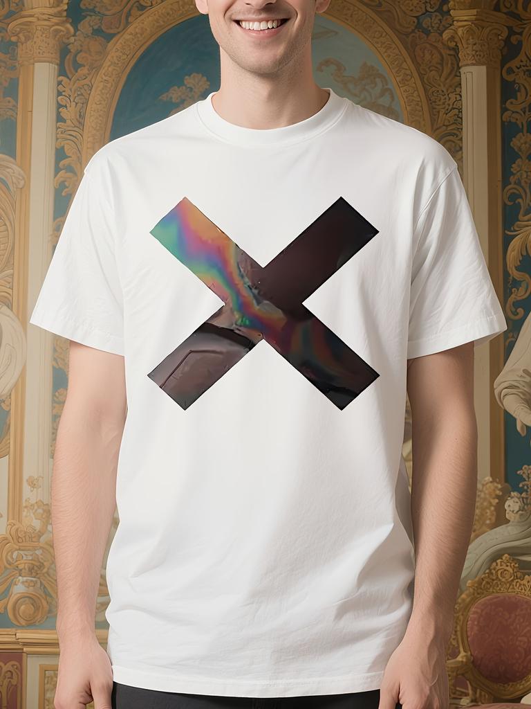 The xx Band Graphic Tshirt - White Crew Neck Tee with Bla...