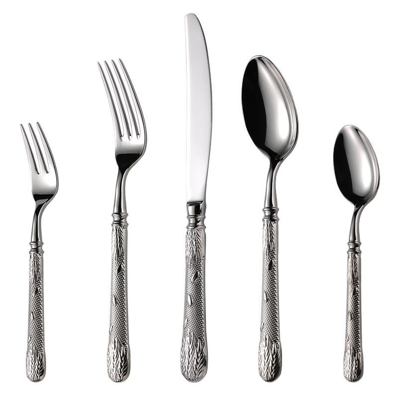 Пшеничный колос 304 столовые приборы в западном стиле нож и вилка для стейка ложка чайная ложка чайная вилка высококачественная гостиничная ковка столовые приборы нож и вилка
